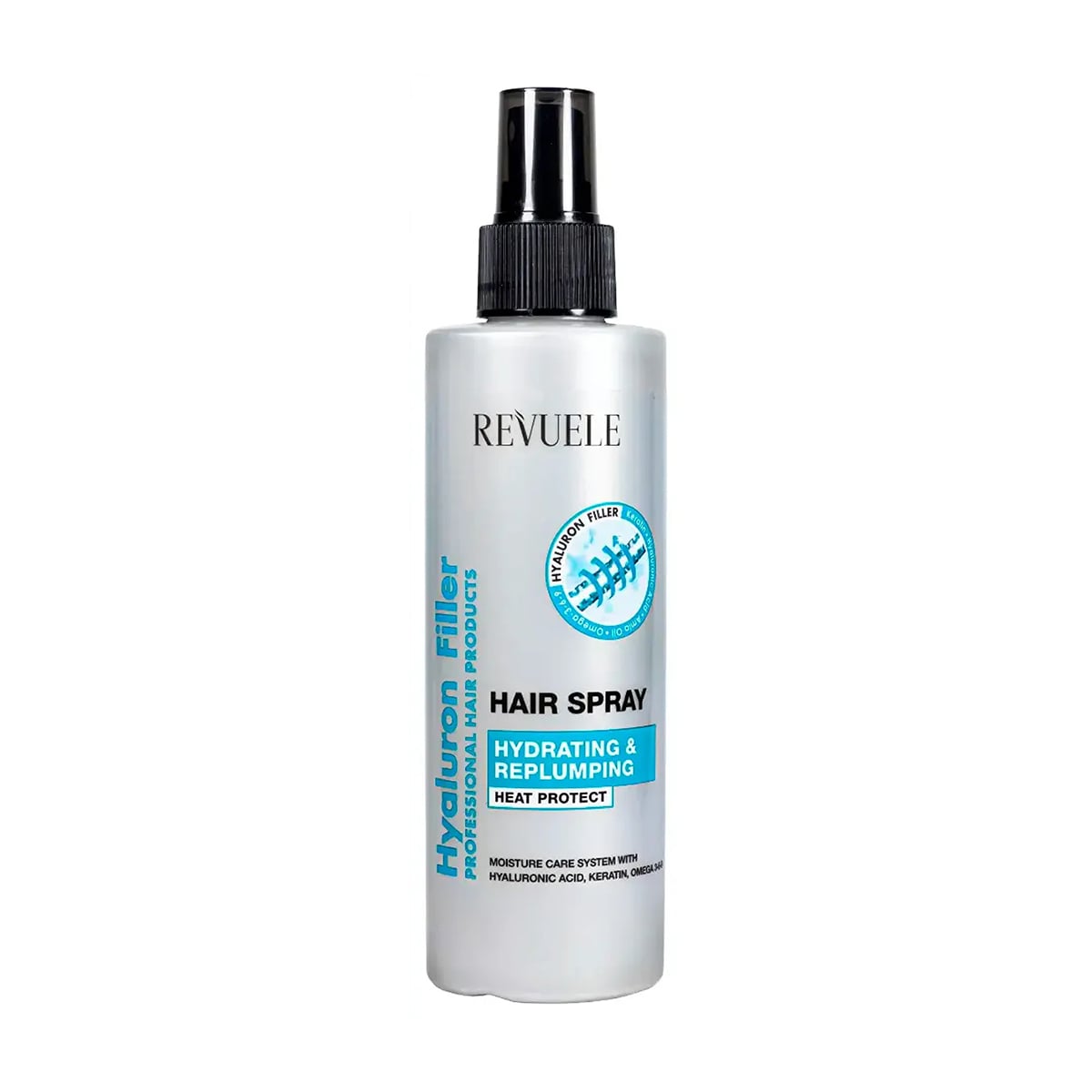 Термозахисний спрей-філер для волосся Revuele Hyaluron Filler Hair Spray Зволоження та відновлення, 200 мл